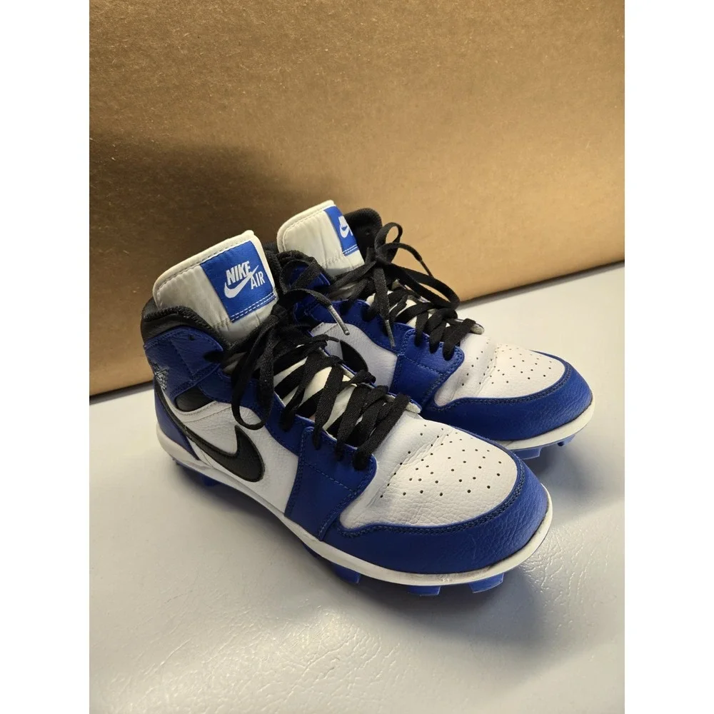 Air Jordan 1 Retro MCS Baseball Cleats Blue Black White Mens 9 AV5354-411